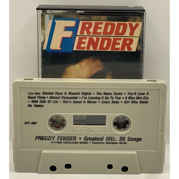 Vintage Freddie Fender Greatest Hits 20 Songs Cassette Tape Very Rare Country - Picture 4 of 4
